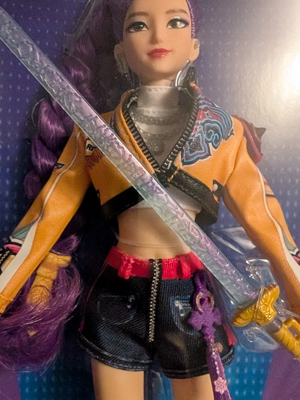 Netflix K-Pop Demon Hunters Huntr/X Rumi Doll - Purple & Yellow